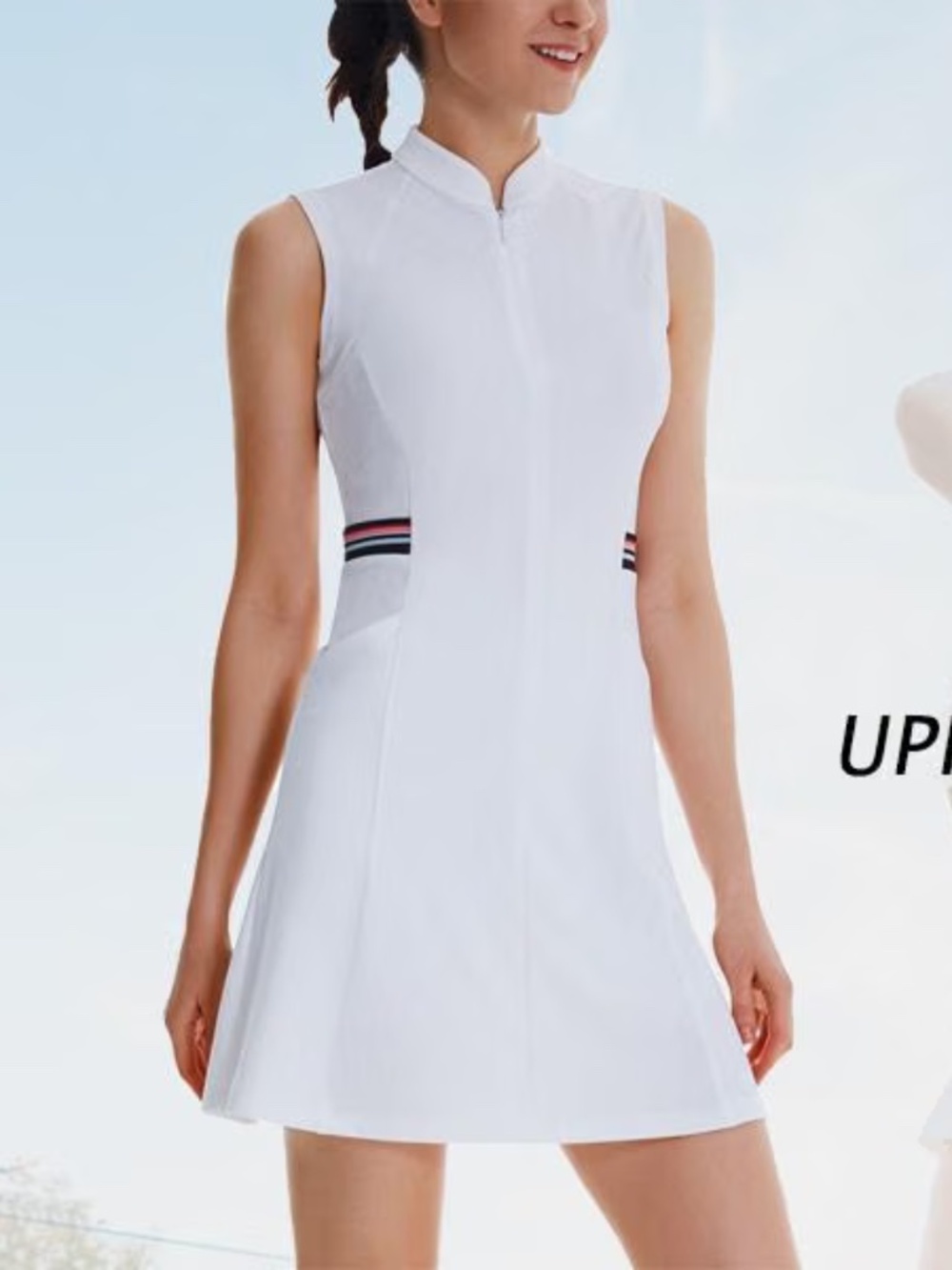 NWT Baleaf Womens White Sleeveless Athletic Dress W/Shorts